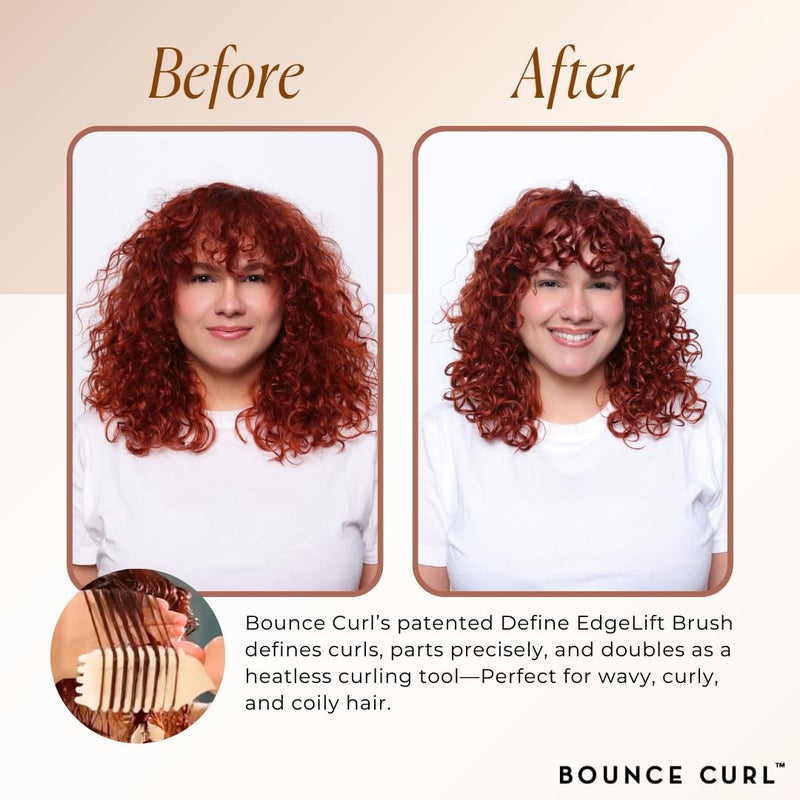 Bounce Curl فرشاة بونس كيرل الأصلية لتعريف حواف الشعر (أخضر مزرق) - Image 4