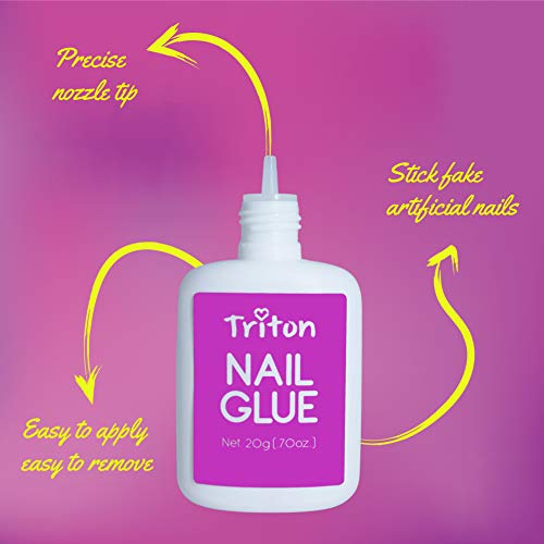 TRITON Professional Ultra Quick Nail Glue for Acrylic Artificial Press On Nails for Nail Art Accessories Decoration Home Travel Beauty Nail Salon 20g - Image 2