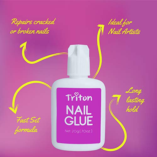 TRITON Professional Ultra Quick Nail Glue for Acrylic Artificial Press On Nails for Nail Art Accessories Decoration Home Travel Beauty Nail Salon 20g - Image 5