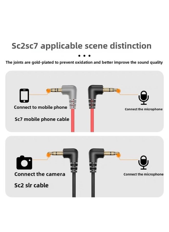 Generic - For Rhode Wireless Go Second Generation Microphone SC7 Mobile Phone Microphone SLR Camera RODE Adapter-Colour:Sc2 Red And Black Camera Cable-Line Length:Other Lengths - Image 1