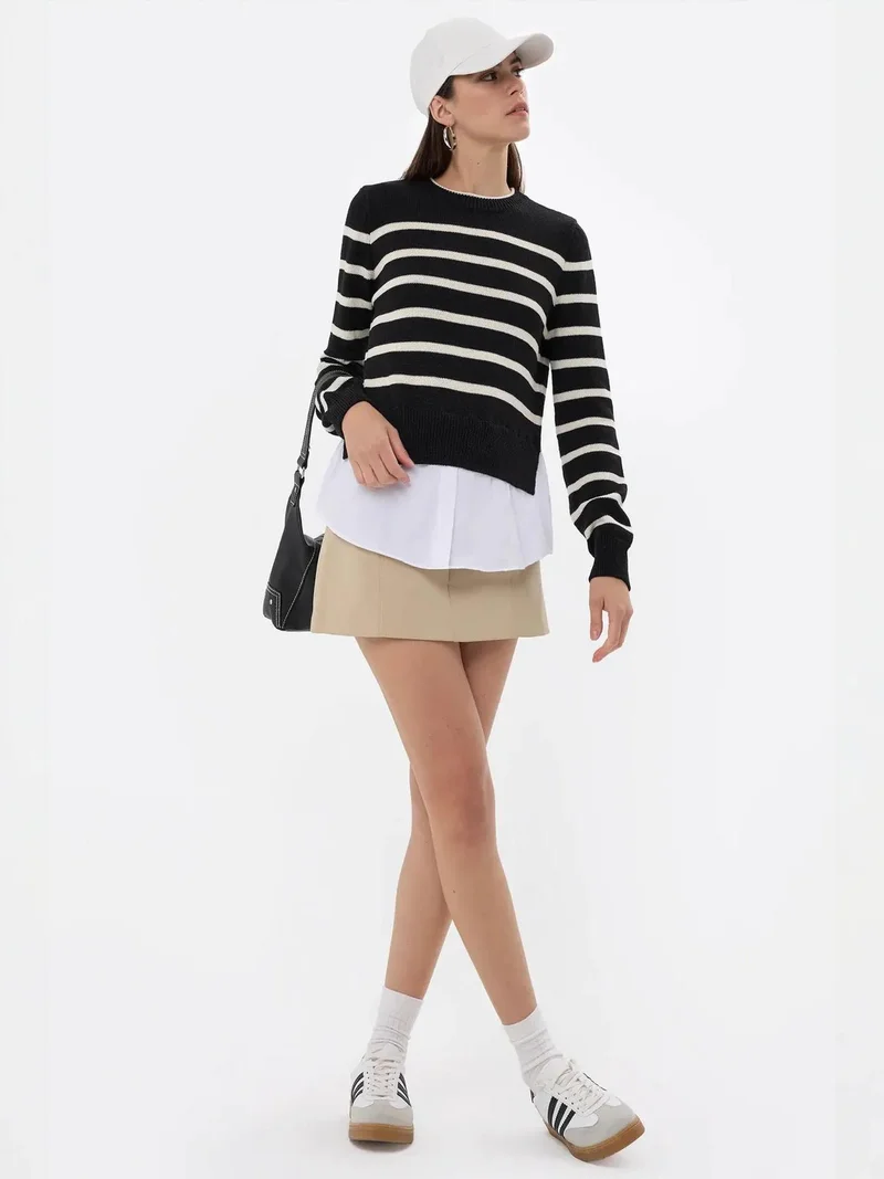 HICCUP Striped Knit Sweater