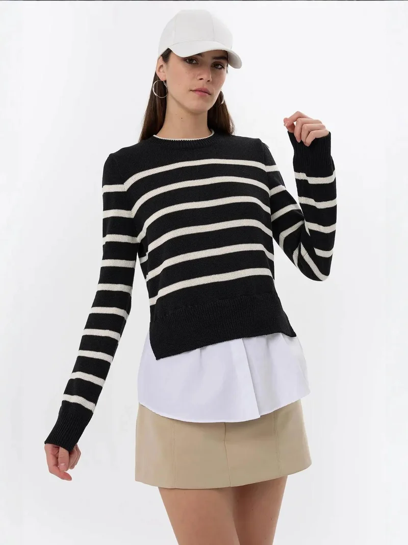 HICCUP Striped Knit Sweater