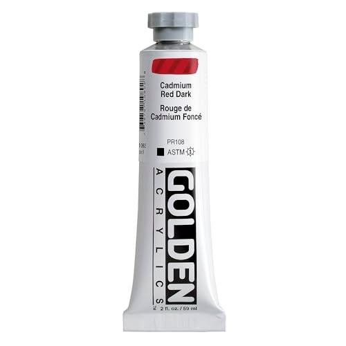 Golden Heavy Body Acrylic Paint, 2-Ounce, Cadmium Red Dark - Image 1