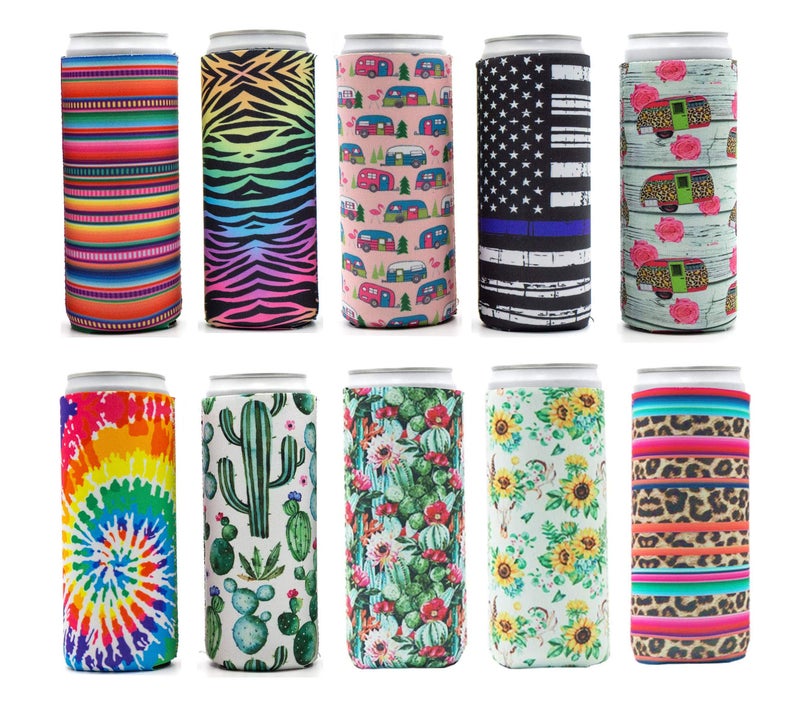 Sunsetbaby Slim Can Cooler for 12oz Skinny Can Coolers Insulated Neoprene Can Sleeves Perfect for White Claw Slim Beer Spiked Seltzer