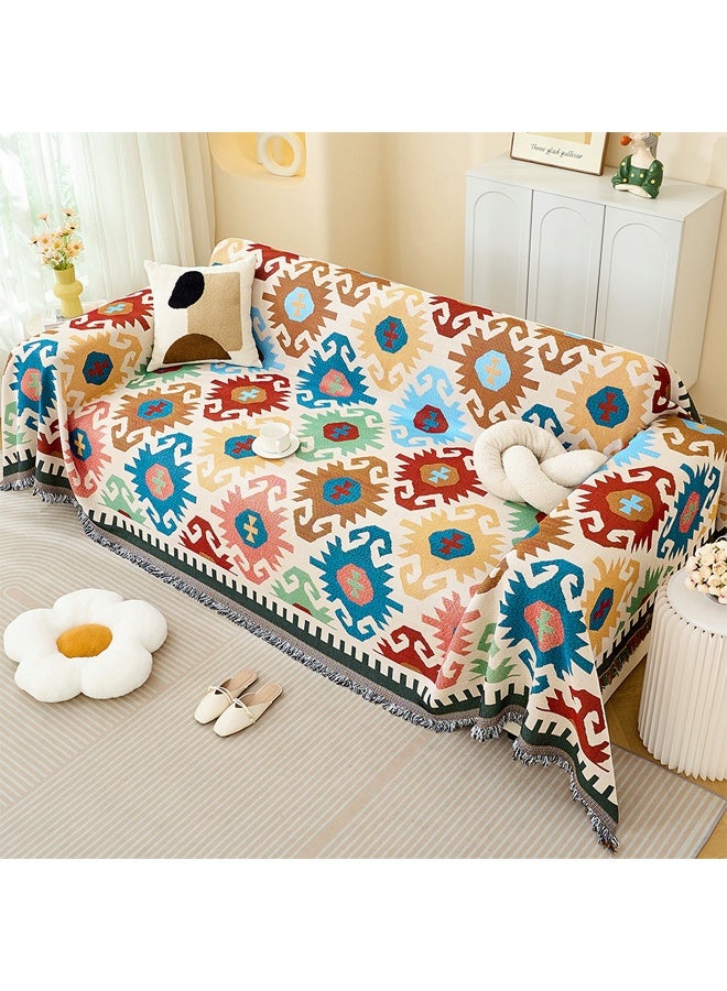 فلاي رود غطاء أريكة، بطانية أنيقة، بطانية أريكة مع شرابة، للمنزل والمكتب والسفر والتخييم (بطانية قابلة للعكس، 130 * 180 سم) - Image 1