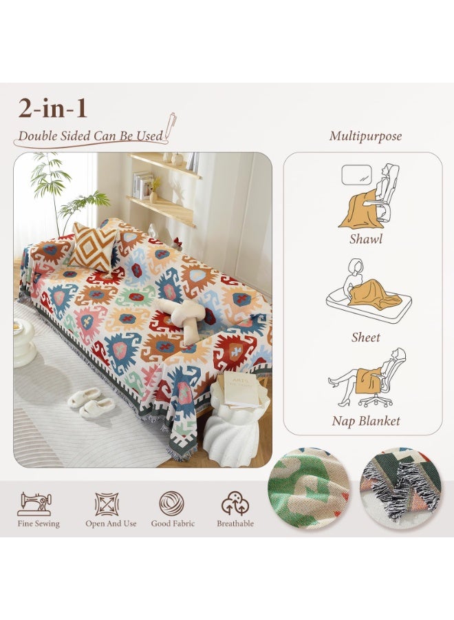 فلاي رود غطاء أريكة، بطانية أنيقة، بطانية أريكة مع شرابة، للمنزل والمكتب والسفر والتخييم (بطانية قابلة للعكس، 130 * 180 سم) - Image 2