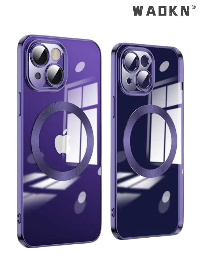 WAOKN iPhone 15 Plus Case Electroplated Dustproof MagSafe Phone Case Slim Magnetic Yellowing-Resistant For iPhone 15 Plus Case 6.7 Inch Purple  - Image 1