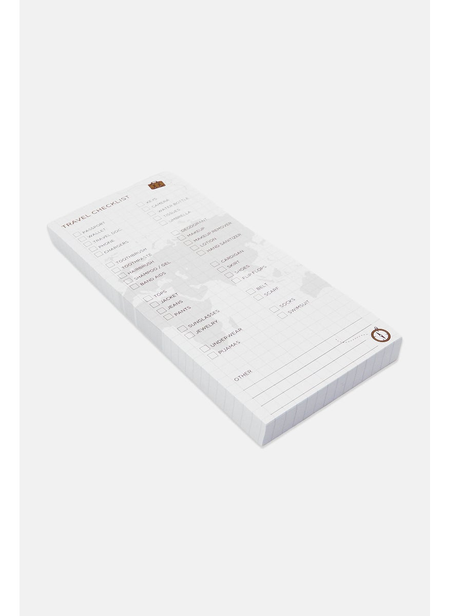 Muy Mucho 100 Sheets Travel Checklist 8 x 18 cm, White  - Image 3