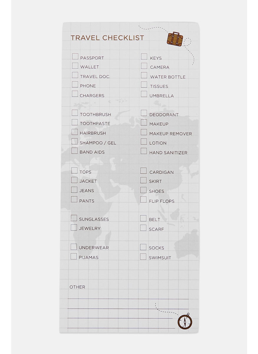 Muy Mucho 100 Sheets Travel Checklist 8 x 18 cm, White  - Image 2