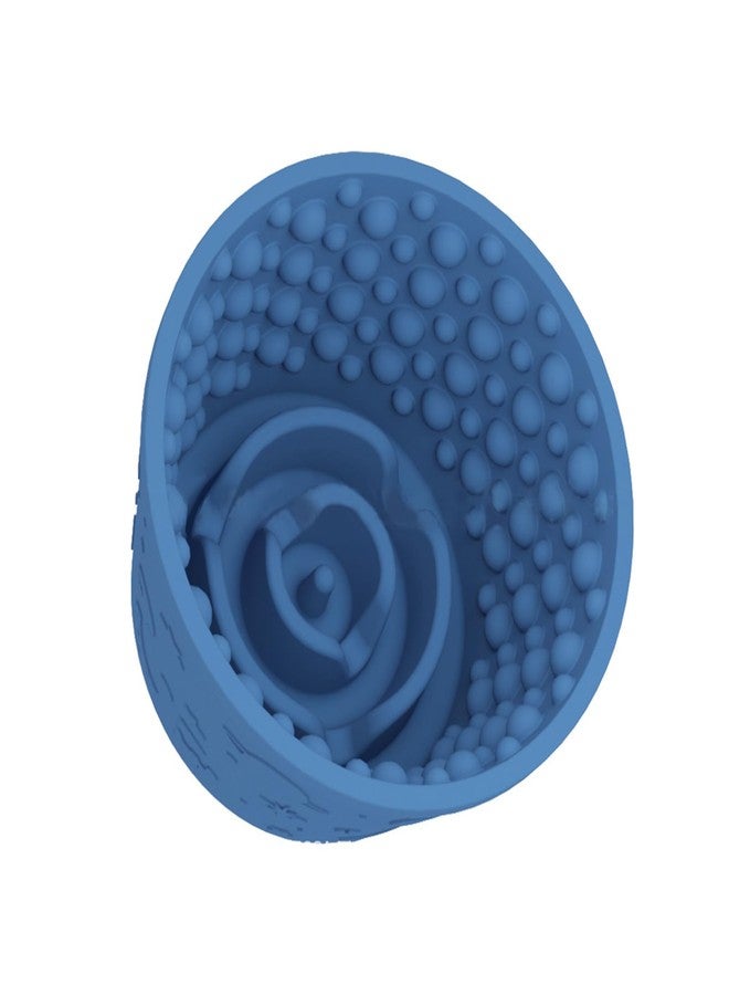 SmartTail Dog Lick Bowl, Anxiety Relief Slow Feeder Treat Dispenser, Silicone Anti-chocking Pet Dish, Non-Slip Dog Licking Bowl Interactive Entertainment Puzzle Toy for Small & Medium-Dark Blue - Image 1