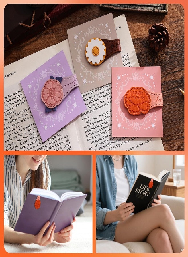 emmoolife 3 PCS Fruit of Spirit Magnetic Leather Bookmarks, Floral Patterns (Love Joy Peace) of Galatians, Bible-Inspired Page Markers, Double-Sided Clips, Gift for Book Lovers, Students, Book Accessories - Image 5