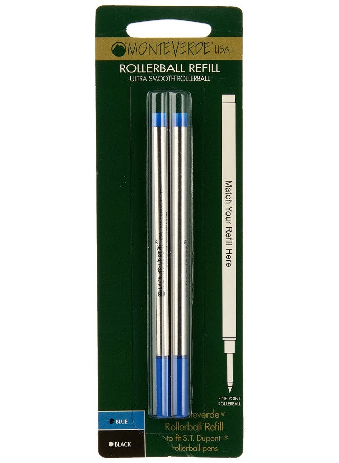 Monteverde إعادة تعبئة قلم مونتيفيردي لتناسب أقلام ديوفونت، نقطة رفيعة، أزرق، 2 في العبوة (T222BU)