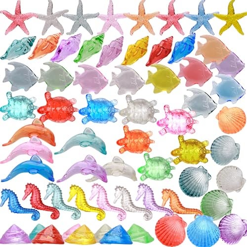 Gemstones and Crystals  Acrylic Sea Animals  Vase Filler  12LB Jewels for Crafts  Fish Tank Rocks  Plastic Seashells  Sensory Bin Filler Gems for Crafting  Fake Ice Aquarium Stones