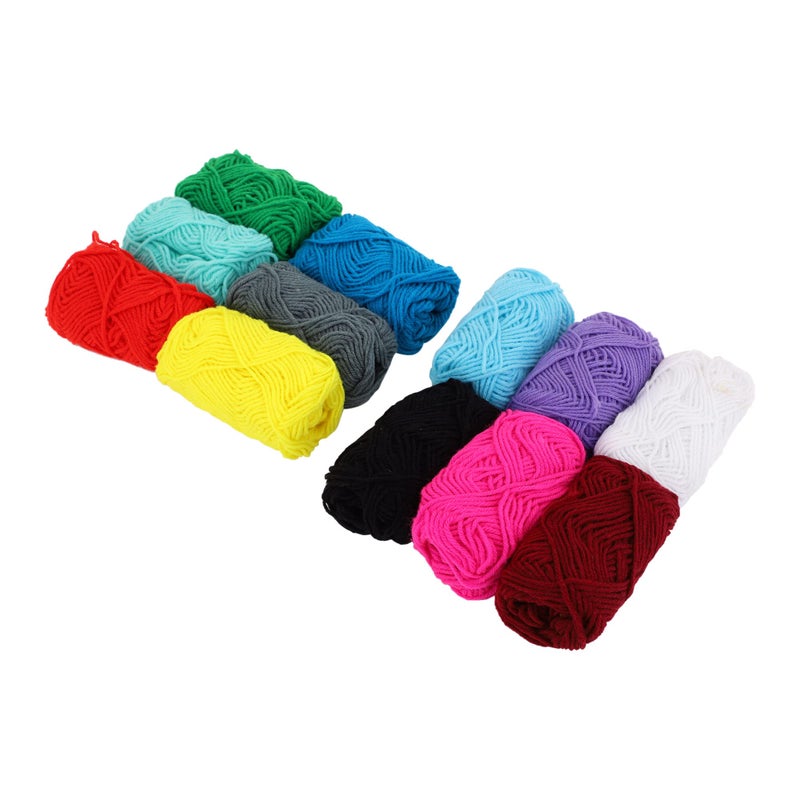 TARNI 12 Pcs Combo Wool Ball. Hand Knitting Art Craft Soft Fingering Crochet Hook Yarn, Needle Knitting Thread Dyed. (12 Pc Combo),25 Gram,Multicolor - Image 5