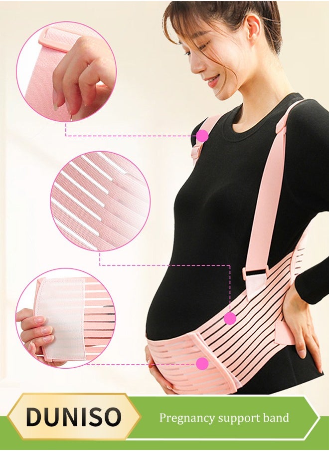 DUNISO Maternity belt, biomimetic abdominal support strap, adjustable, with nylon buckle and high elasticity shoulder strap, breathable and shock absorbing, suitable for various stages of pregnancy and postpartum,  pink (XXL)  - Image 1