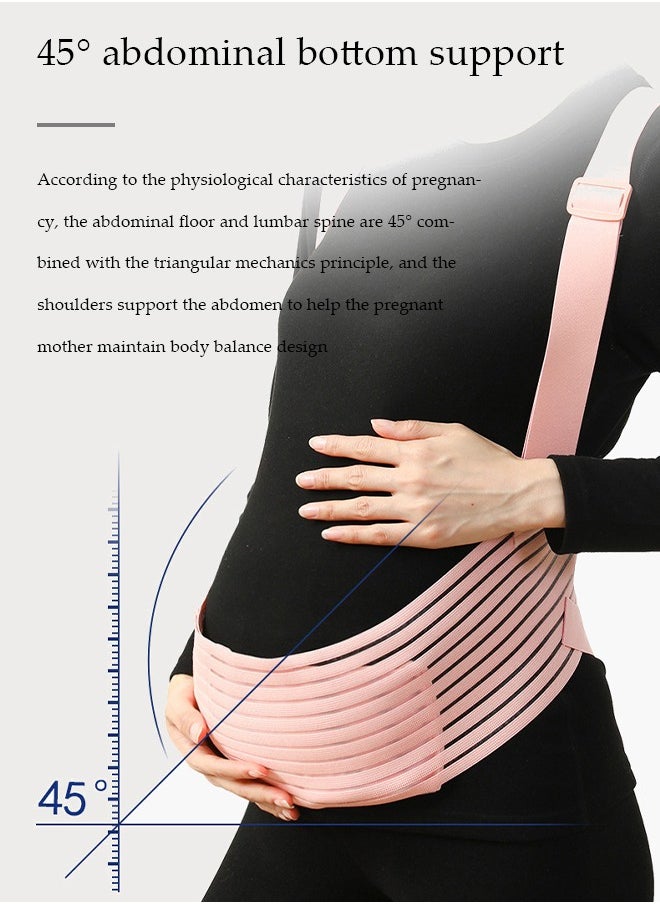 DUNISO Maternity belt, biomimetic abdominal support strap, adjustable, with nylon buckle and high elasticity shoulder strap, breathable and shock absorbing, suitable for various stages of pregnancy and postpartum,  pink (XXL)  - Image 3