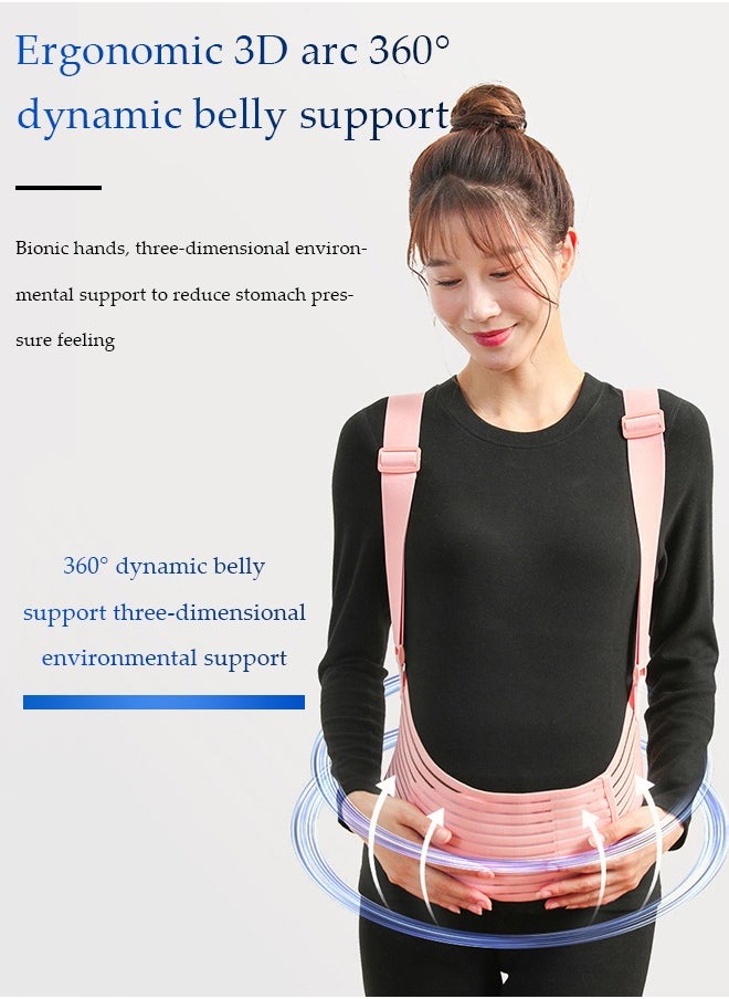 DUNISO Maternity belt, biomimetic abdominal support strap, adjustable, with nylon buckle and high elasticity shoulder strap, breathable and shock absorbing, suitable for various stages of pregnancy and postpartum,  pink (XXL)  - Image 5