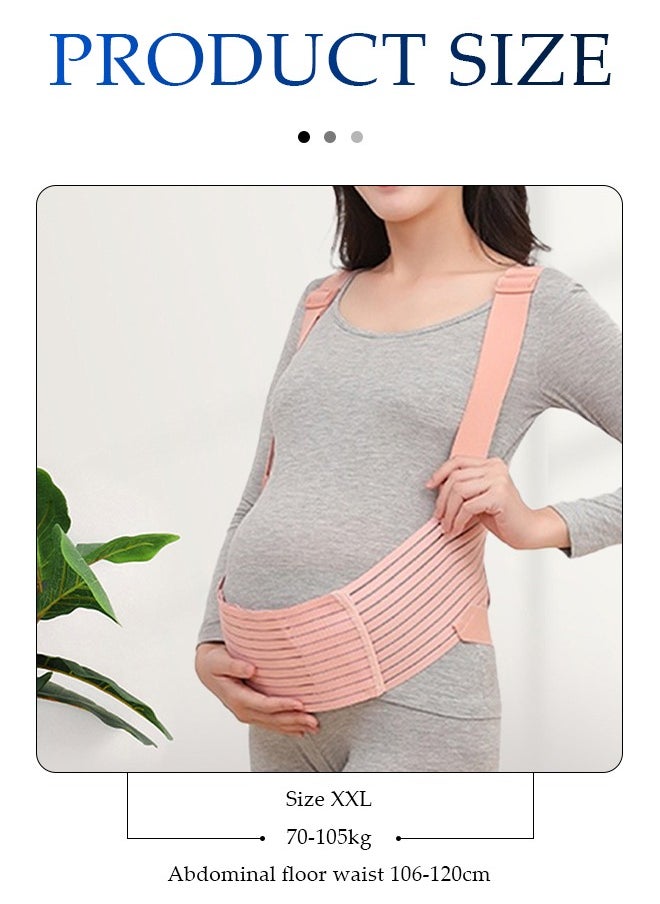 DUNISO Maternity belt, biomimetic abdominal support strap, adjustable, with nylon buckle and high elasticity shoulder strap, breathable and shock absorbing, suitable for various stages of pregnancy and postpartum,  pink (XXL)  - Image 2