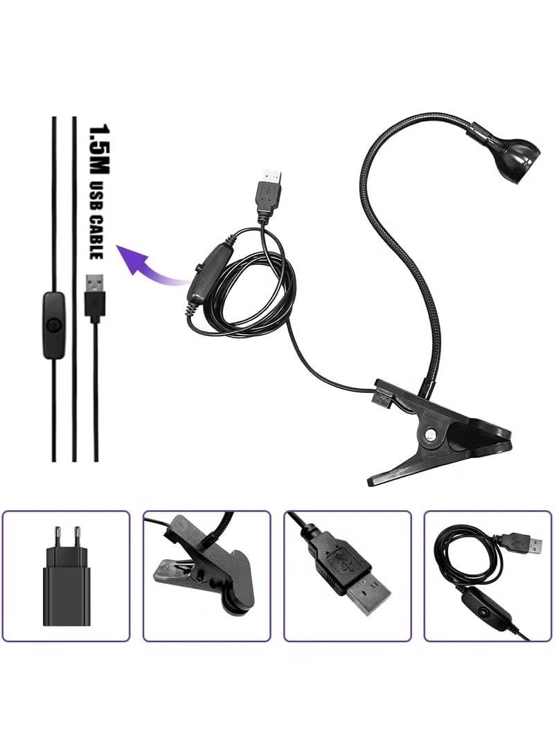 مصباح تجفيف طلاء أظافر بتصميم محمول، ضوء ليد لتثبيت طلاء الأظافر الجل USB ومشبك تثبيت - Image 5