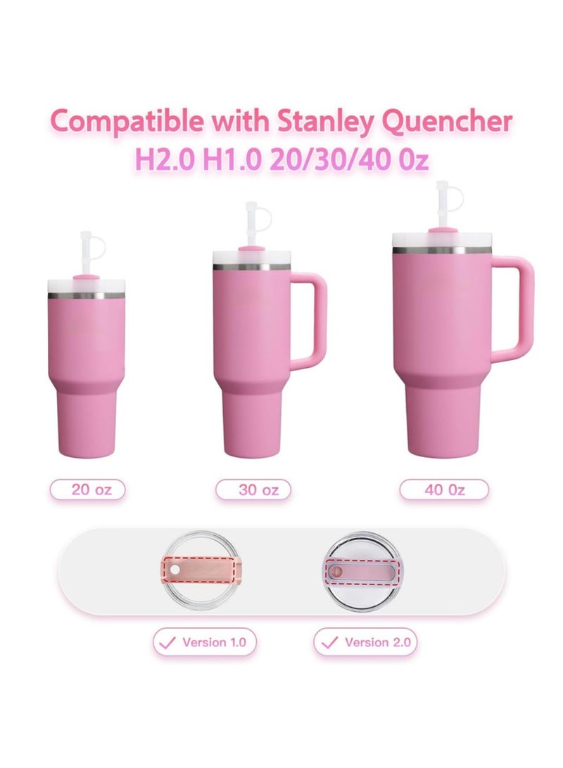 8Pcs Spill Proof Stopper and Anti-Wrinkle Straw Topper for Stanley Cup 40oz/30oz Tumbler, Stanley Cup Accessories Set, 2 Straw Cover, 2 Spill Stoppers,2 Leak Stoppers, 2 Anti-Wrinkle Straw Topper - Image 2