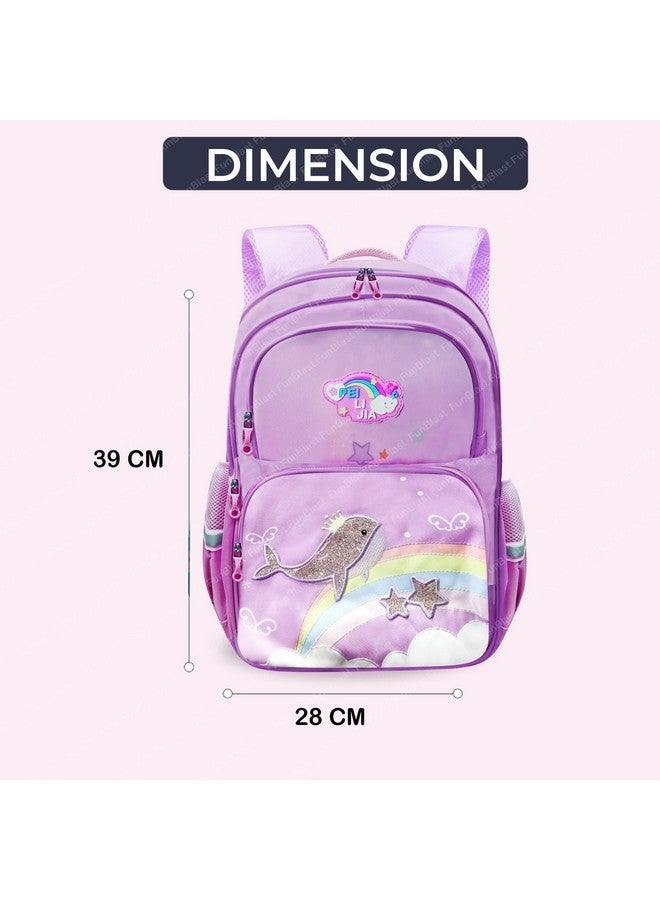 FunBlast School Bag for Girls - School Backpack, College Backpack, Travel Backpack, Office Bag, Multipurpose Bag for Girls, Casual Bagpack for Teens, Picnic Bag for Girls (39 X 28 X 15 CM) (Purple) - Image 2