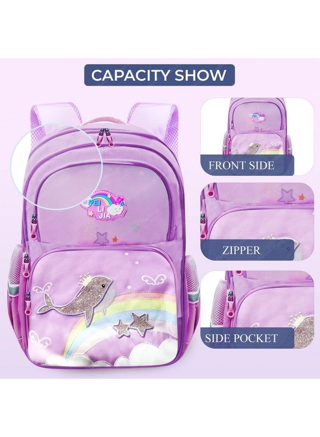 FunBlast School Bag for Girls - School Backpack, College Backpack, Travel Backpack, Office Bag, Multipurpose Bag for Girls, Casual Bagpack for Teens, Picnic Bag for Girls (39 X 28 X 15 CM) (Purple) - Image 4