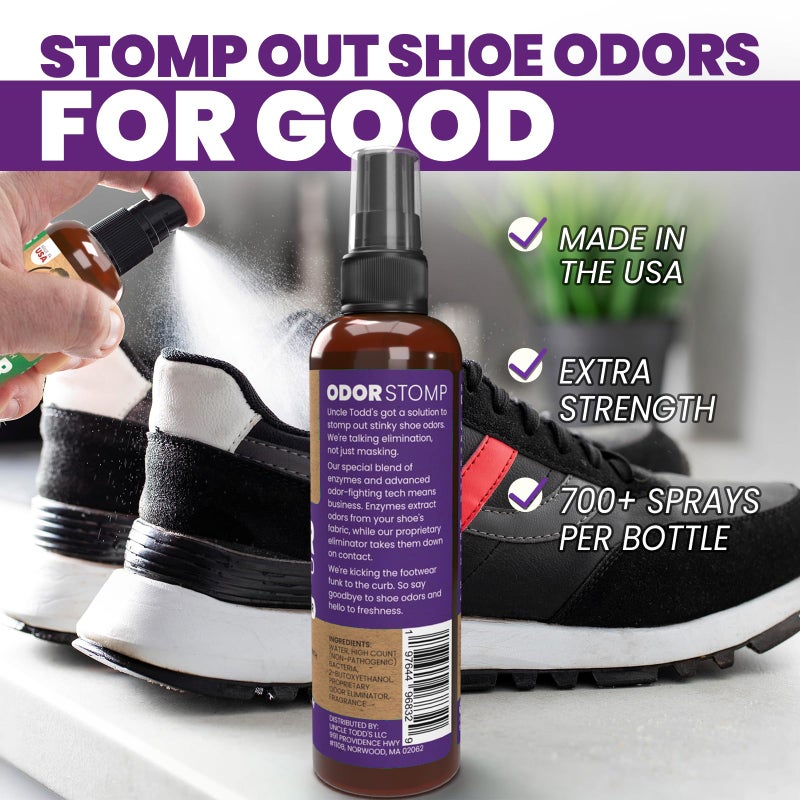 Uncle Todd's Shoe Deodorizer Spray - Proven & Powerful Enzyme Formula Spray for Shoe Odor Elimination in All Footwear (Midnight Rain) - Image 2