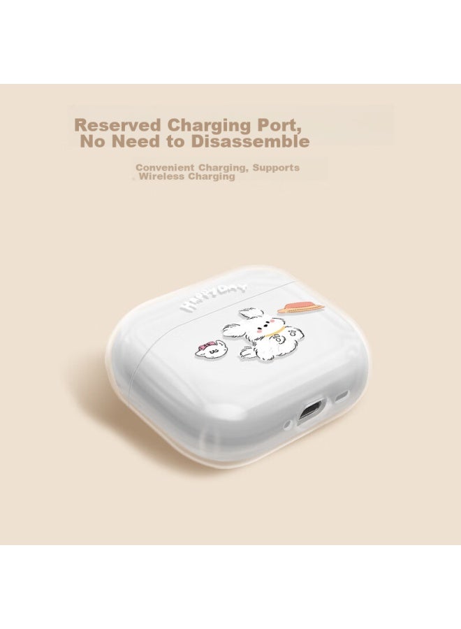 Inkaida Yingkaida Airpods 4 Case, Apple Earphone Protective Cover, Wireless Bluetooth Earphone Case, Shockproof Creative Anti-slip Shell, Storage Box, Frisbee Dog - Image 4