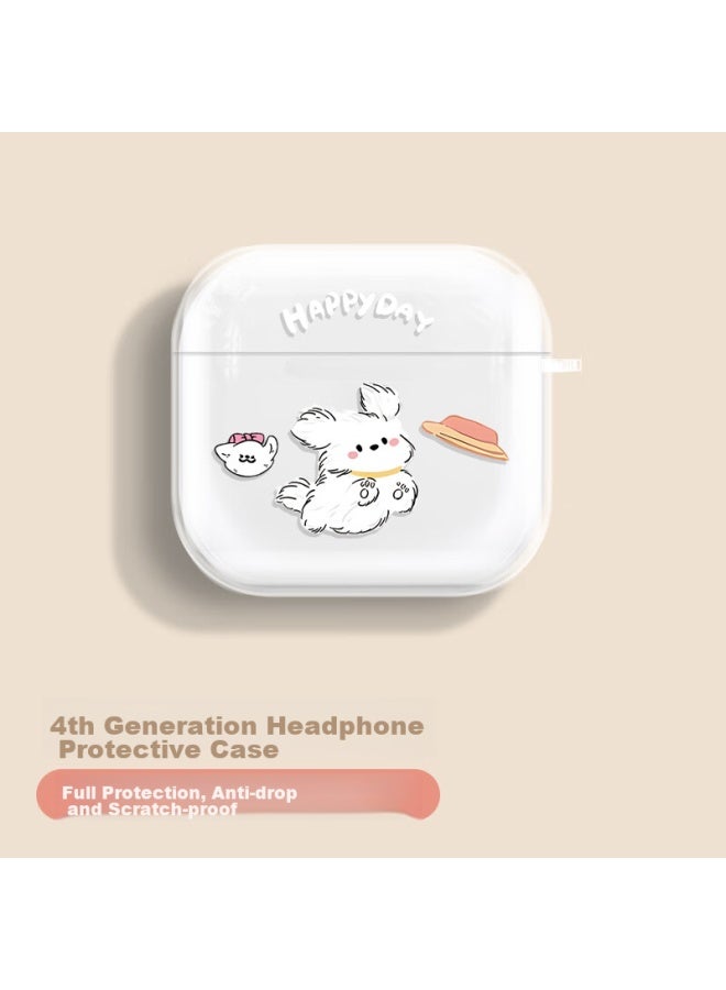 Inkaida Yingkaida Airpods 4 Case, Apple Earphone Protective Cover, Wireless Bluetooth Earphone Case, Shockproof Creative Anti-slip Shell, Storage Box, Frisbee Dog - Image 1