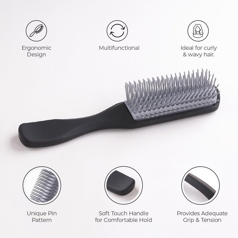 PROLIXR Hair Styling Brush Curl Defining Hair Brush for Thick Curly Wavy Hair Hair Comb Hair Brush for Women Men Hair Care Created by Savio John Pereira Black Small Size - Image 2