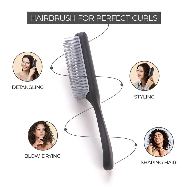PROLIXR Hair Styling Brush Curl Defining Hair Brush for Thick Curly Wavy Hair Hair Comb Hair Brush for Women Men Hair Care Created by Savio John Pereira Black Small Size - Image 3