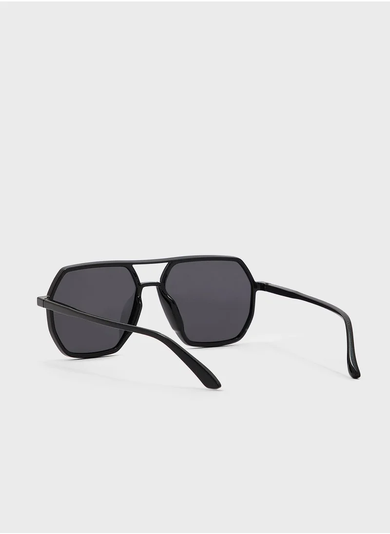 Ginger Angular Len Heptagon Sunglasses