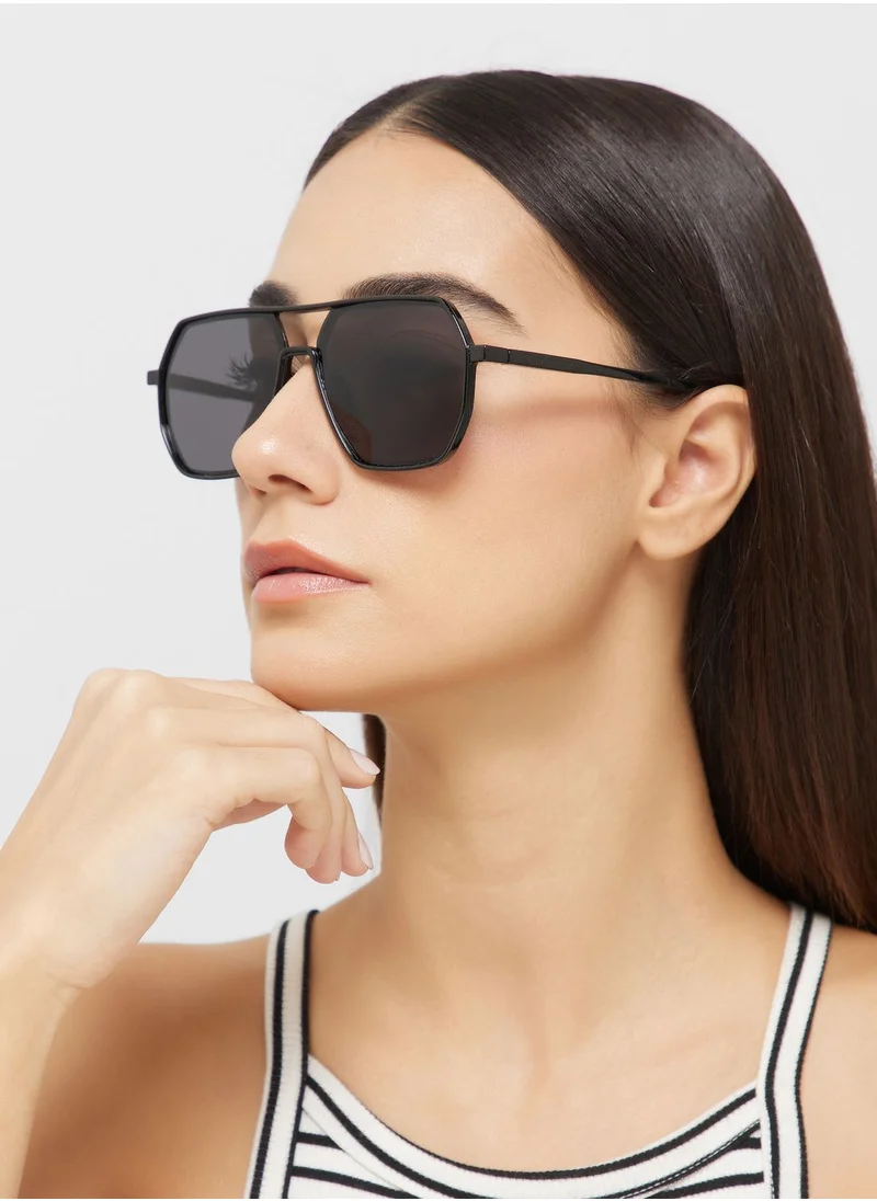 Ginger Angular Len Heptagon Sunglasses