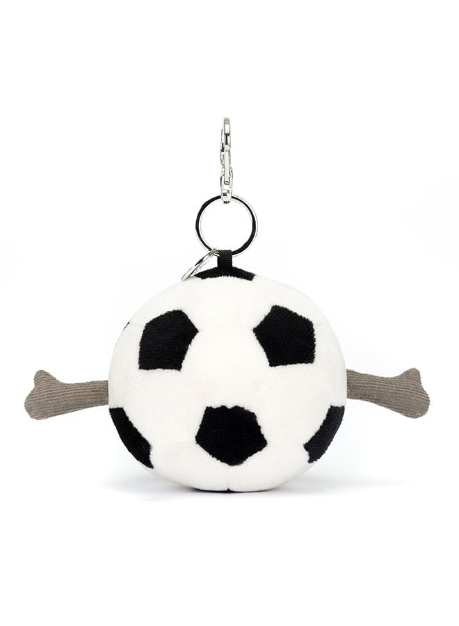 Jellycat Amuseables Sports Football Bag Charm 11cm – Plush Football Keyring with Clip - Image 4