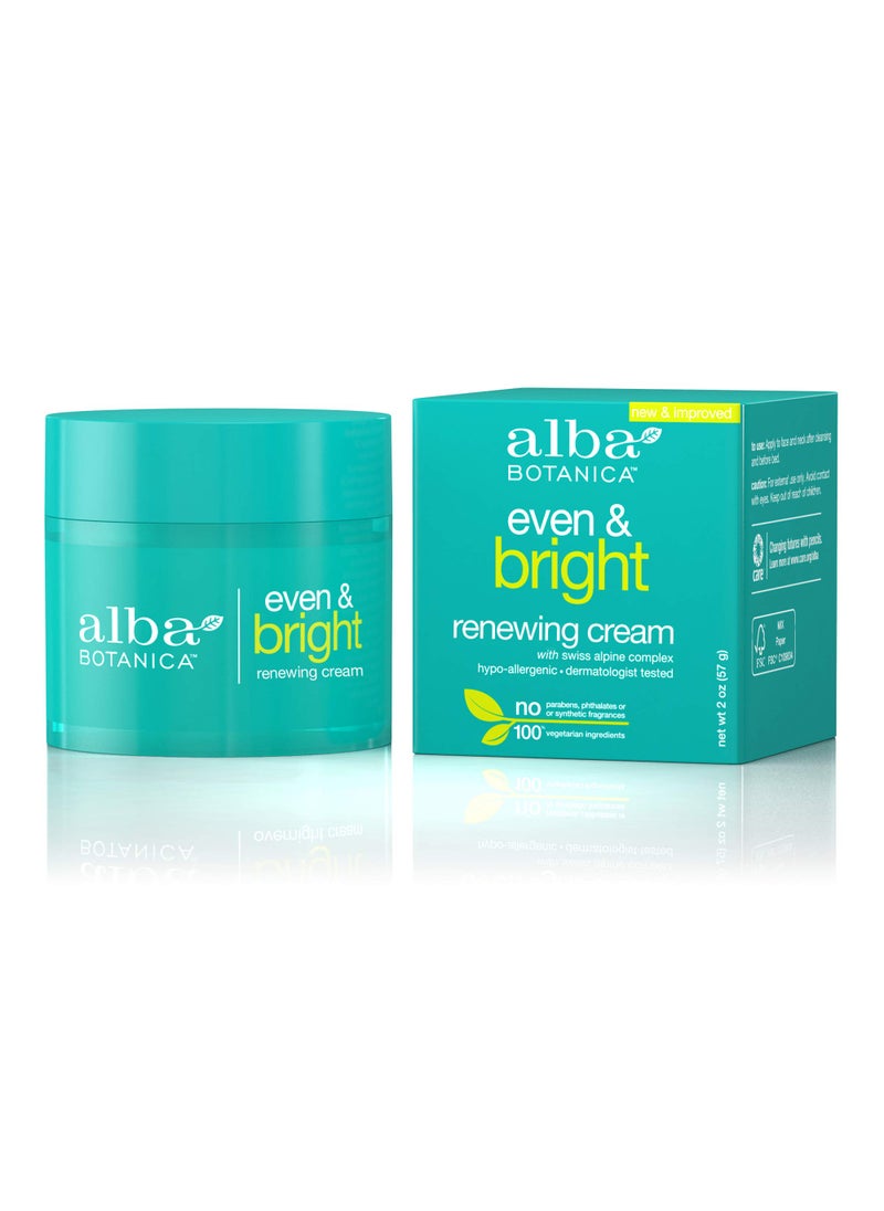 Alba Botanica - Alba Botanica Even and Bright Renewal Cream 2 Fl. Oz (Packaging May Vary) - Image 1