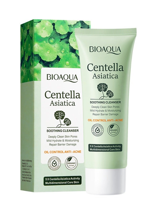 BIOAQUA Centella Asiatica Soothing Face Cleanser Oil Control Anti-Acne Deep Pore Clean Facial Hydrating Moisturizing 100g - Image 1