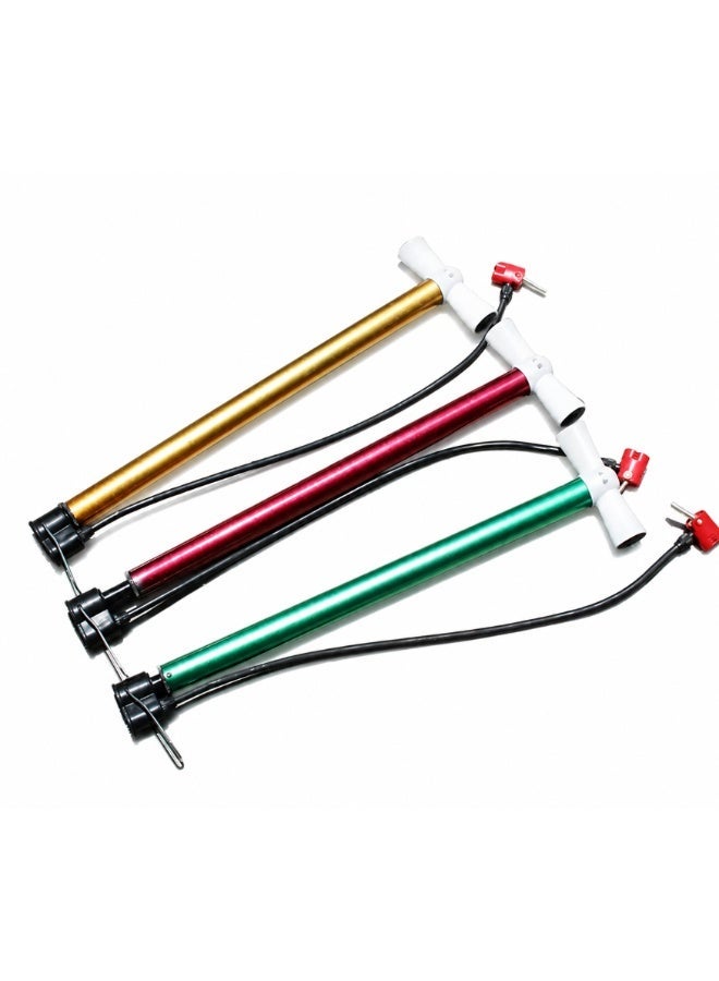 Fukukawa Portable High Pressure Air Pump for Car Tire Bicycle Motorcycle and Sports Ball Aluminum Hand Pump with Flexible Hose Universal Valve and Foldable Foot Base - Image 5