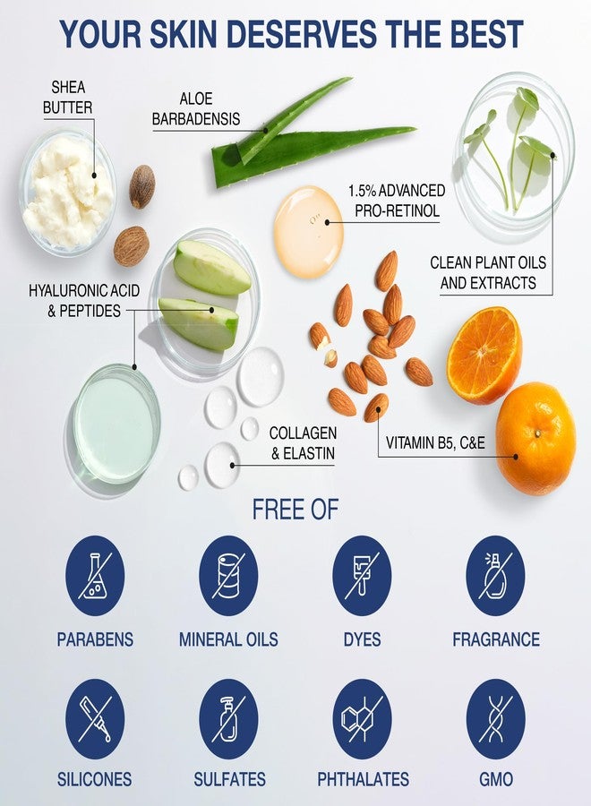 KINPUR ORGANIC COSMETICS Retinol Pro+ Collagen Face Cream with Hyaluronic Acid - Hydrating and Firming Cream for All Skin Types - Day and Night Anti Aging Face Moisturizer for Women & Men - Image 5