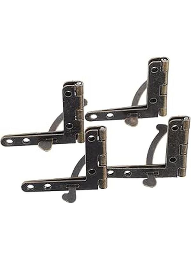 4Pcs Vintage 8 Hole Cabinet Door Hinges With Screws 90 Degree Support Folding Hardware - Image 1