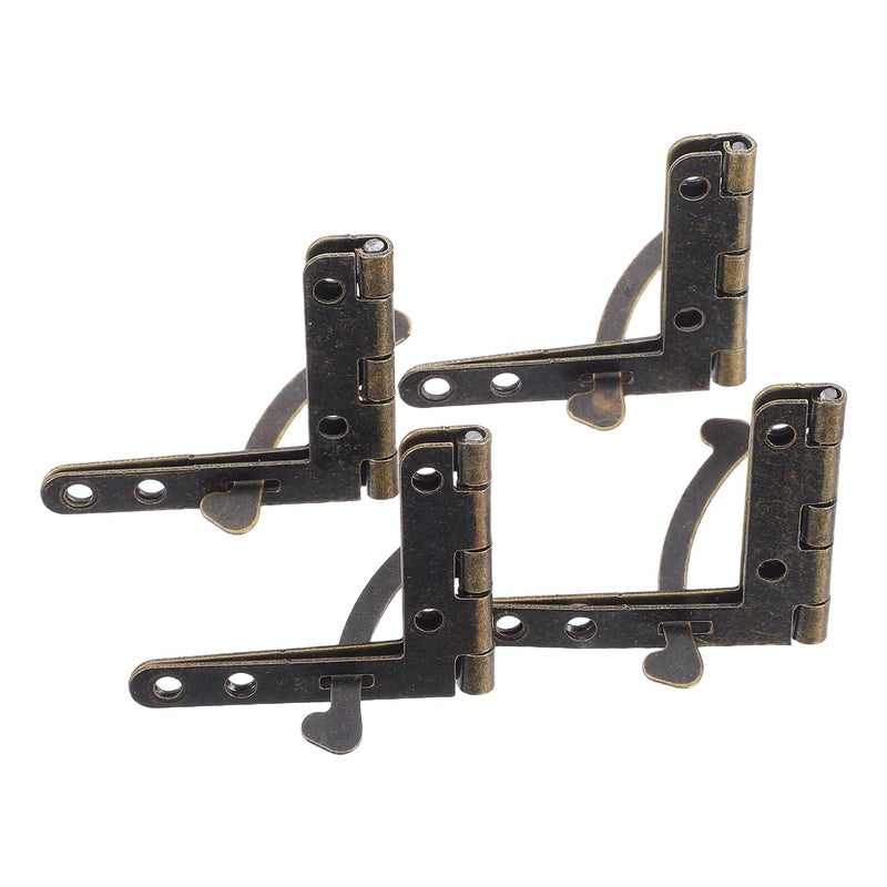 4Pcs Vintage 8 Hole Cabinet Door Hinges With Screws 90 Degree Support Folding Hardware - Image 2