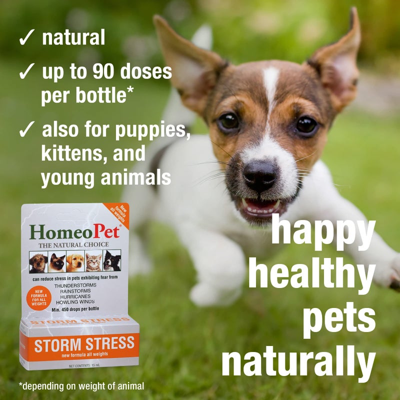 HomeoPet Storm Stress, Safe and Natural Storm-Stress Relief for Dogs and Cats, 15 Milliliters - Image 4