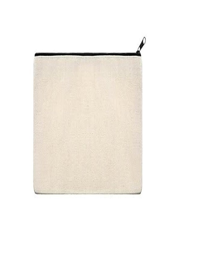 Dhyanexa Cotton Canvas Bags for Crafts White Blank DIY Makeup Bags Pencil Case Canvas Pouch for Travel, Party Gift,Travel Toiletry with Black Zipper Makeup Bag Cosmetic Bag Multipurpose (10) - Image 1