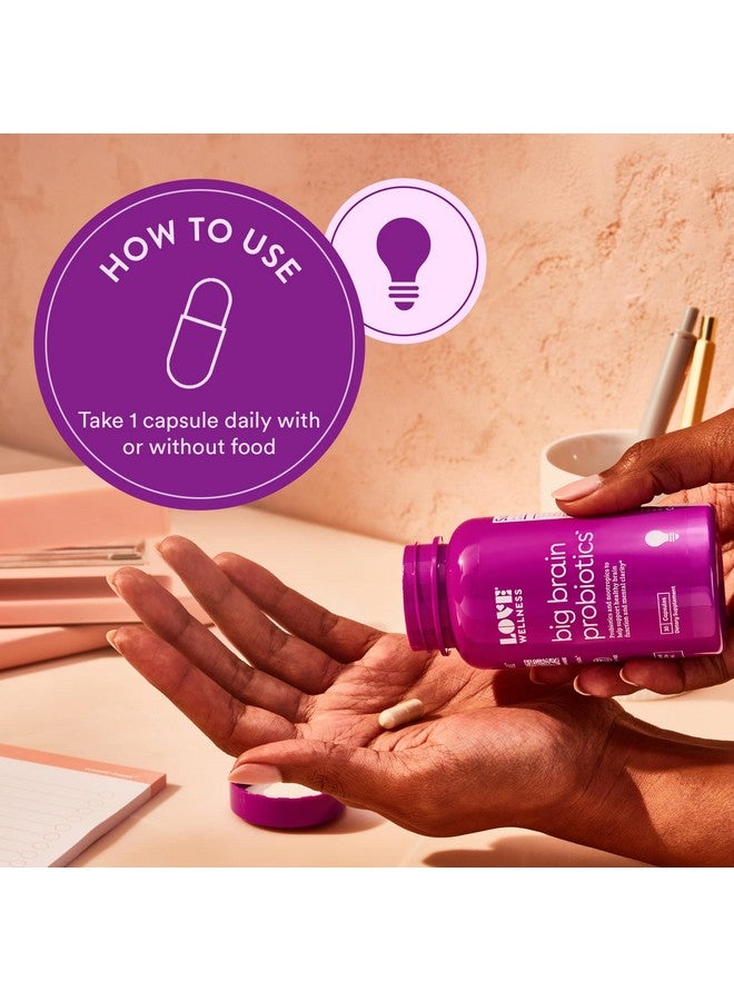 Love Wellness Nootropics Brain Support Supplement Big Brain Probiotics Brain Function Cognitive Health & Healthy Mood Reishi & Chaga Mushrooms Lions Mane Dairyfree & Vegan 30 Servings - Image 5