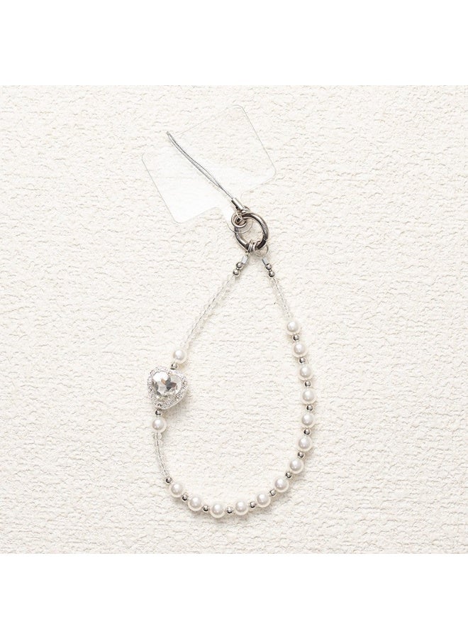 NIBEMINENT Phone Charm/ Chain Strap for Women Girls, Necklace Pearl Cell Phone Case Lanyard Wrist Strap