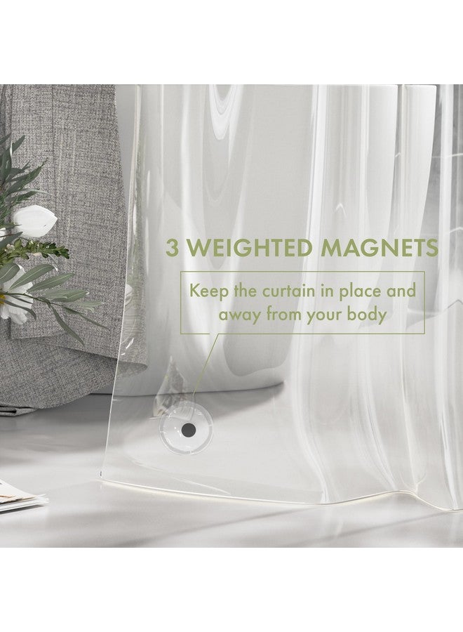 AmazerBath Extra Long Shower Curtain Liner, Clear, 84 Inches Long, 72x84 Plastic Curtain Liner, Cute PEVA Tall Shower Liner for Bathroom with 3 Magnets - Image 4