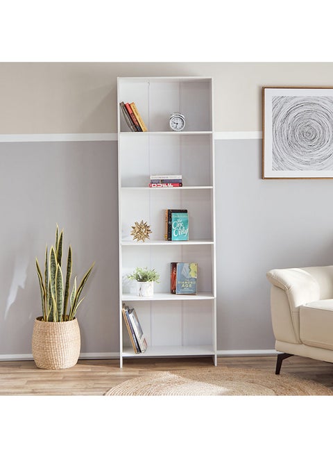 Jazz Agata Bookcase With 5 Shelves 24 x 180 x 60 cm White Engineered Wood