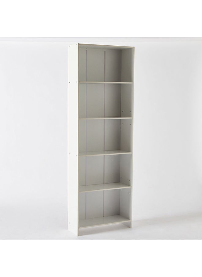 Jazz Agata Bookcase With 5 Shelves 24 x 180 x 60 cm White Engineered Wood