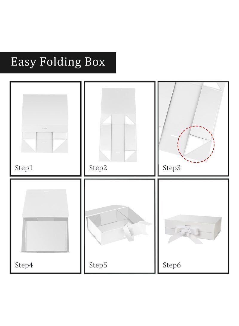 general Luxury Magnetic Gift Box, White Large Gift Box with Ribbon,Folding Gift Boxes for Presents With Lid, Suitable for Festival, Birthday, Anniversary, etc - Image 2