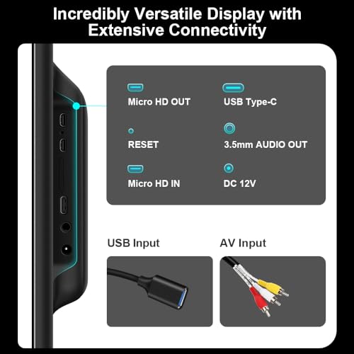 Xtrons شاشة رأسية للسيارة XTRONS بحجم 14 بوصة وبدقة 4K، شاشة تعمل باللمس بتقنية IPS بنظام أندرويد 11، قابلة للدوران بزاوية 90°، مع WiFi/Bluetooth/HDMI/USB/AV في/نسخ الشاشة 4+64G (1PC) - Image 4