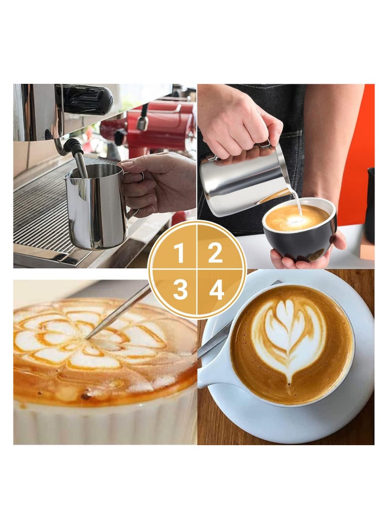 kaffenator Stainless Steel Milk Frothing Pitcher 12oz 350ml Frother Jug for Espresso Coffee Cappuccino Latte Art Home Use Everyday Barista Tool - Image 5